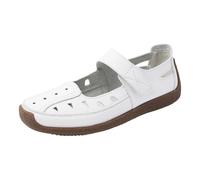 Generisch Women's Comfort Sandals Comfortable on the Go with Practical Closure - Flat Low Shoes with Cut-Outs, Airy Summer Shoes for Everyday Use, Style W04 White, 5.5 UK