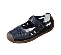 Generisch Women's Comfort Sandals Comfortable on the Go with Practical Closure - Flat Low Shoes with Cut-Outs, Airy Summer Shoes for Everyday Use, Style W02 Blue, 8.5 UK