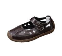 Generisch Women's Comfort Sandals Comfortable on the Go with Practical Closure - Flat Low Shoes with Cut-Outs, Airy Summer Shoes for Everyday Use, Style W03 Brown, 8 UK