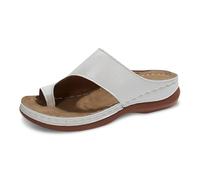 Generisch Womens Comfortable Slippers for Daily Casual Work Toe Post Design for Casual Summer Wear Slip On Style Flat Sole for Ultimate Relaxation, White, 6 UK