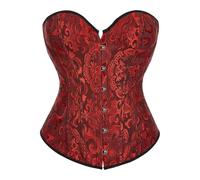 Generisch Women's Corselet Dress Up with this Waist Cincher Corset for Weddings, Formal Occasions and Everyday Comfort for Wedding Dresses and Body Women's Long Sleeve Lace, Wine Red, 5XL