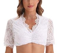 Generisch Women's Dirndl Blouse, Lace Dirndl Blouse, Dirndl Blouse, Dirndl Blouse Lace, Standing Dirndl Blouse with Special Cut-Outs on the Chest, Dirndl Blouse, Women's Off-the-Shoulder Dirndl Blouse