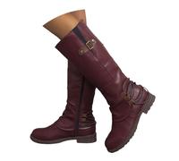 Generisch Women's Elegant Half Boots with Heel Shoes Block Heel Winter Boots Half Height Western Boots Ankle Autumn Winter Slip-On Shoes Cowboy Boots Women's Boots Ankle Boots, brick red, 4 UK