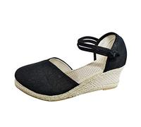 Generisch Women's Espadrilles Boho Mesh Sandals Wedge Sandals Platform Bridal Shoes Wedding Shoes Stable High Heels Airy Sandals Lightweight Summer Shoes Soft Evening Shoes with Slingback, Style R02