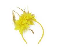 Generisch Women's Feather Headband Flower Decoration Hair Accessory for Carnival European Parties Bridal Parties (Yellow, One Size)