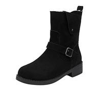 Generisch Women's Felina Igloo Motorcycle Boot Flat Boots Riding Boots with Zip Adjustable Pirate Short Boots with Flat Bottom Short Canister Boots Viking Boots, black, 8.5 UK