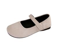 Generisch Women's Flat Mary Jane Shoes Low Shoes with Adjustable Strap and Round Cap Comfortable Wardrobe Essential for Everyday Office and City Trip, Style A03 White, 5.5 UK