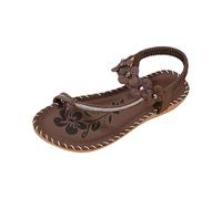 Generisch Women's Flat Sandals with Leopard Print Straps and T-Bar Construction - Flat Summer Sandals with Animal Print Braided Straps | Fashionable Leisure Sandals for Beach and Everyday Use, Style