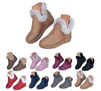 Generisch Women's Flat Winter Boots, Ankle Boots, Slip-On Snow Shoes, Warm Fleece Lined Snow Boots, Comfortable Lightweight Casual Shoes, Platform Winter Boots, Breathable Slippers, Boots for Seniors