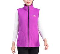 Generisch Women's Fleece Vest with Zip and Stand-Up Collar, Lightweight and Warm Vest for Sports and Leisure, Sleeveless Jacket for Layered Look, style_a03 purple, 4XL