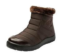 Generisch Women's Fleece Winter Boots, Snow Boots, Short Shaft Boots, Warm Lined Winter Shoes, Non-Slip Women's Boots, Waterproof Hiking Shoes, Lightweight Boots, Slip-On Boots, Ankle Boots, brown, 6