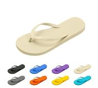 Generisch Women's Flip Flops - Men's Summer Comfortable Flip Flops Beach Comfort Beach Shoes - Lightweight Slippers Sandals Toe Sandals Leisure Flip Flops Rubber Foot Bed Size 35-43 EU, beige, 10 UK