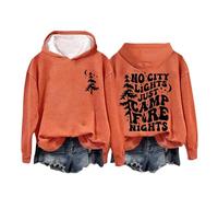 Generisch Women's Fluffy No, Only Camp Fire Nights Hoodie Camp Lovers Sweatshirt No, Only Camp Fire Nights Sweatshirt Reflector Women's, orange, M