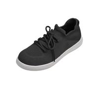 Generisch Women's Fly Weave Lightweight Casual Shoes, Trainers, Women's White Platform, Plain Flat Non-Slip, Slip-On, Breathable, Comfortable Shoes, Outdoor Hiking Shoes, black, 7 UK