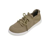 Generisch Women's Fly Weave Lightweight Casual Shoes, Trainers, Women's White Platform, Plain Flat Non-Slip, Slip-On, Breathable, Comfortable Shoes, Outdoor Hiking Shoes, khaki, 5 UK
