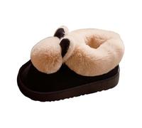 Generisch Women's Funny Slippers for Indoor and Outdoor Use, Cute Rabbit Ears, Thick Sole, Closed Heel, black, 8.5 UK