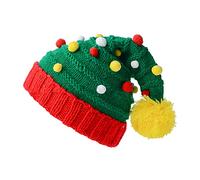 Generisch Women's Hat Christmas Accessories Sequin Santa Hat Knitted Christmas Hat Cossack Hat (Green, One Size)