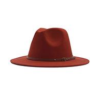 Generisch Women's Hats Hat Fedora Panama Women's Wool Hat Classic Wide Belt Buckle Floppy Baseball Caps Caps Summer, red, One Size
