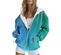 Generisch Women's Hoodie, Sweat Jacket, Hoodie, Long Sleeve Sweatshirt, Hooded Jacket, Cropped Jacket with Zip, Pullover, Black, Women, Retro Fashion, 4k, XXL