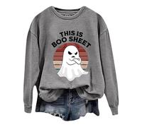 Generisch Women's Hoodie with Halloween Ghost Print Fashion Casual Long Sleeve Crew Neck