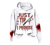 Generisch Womens Just The Tip I Promise Inspired Halloween Style Sweatshirt For Fashion Women, White, S
