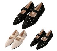 Generisch Women's Knitted Ballet Flats Shoes Women's Mary Jane Ballet Pumps | Elegant Mary Jane Slippers with Elastic Band Comfort Shoes, Fashionable Casual Shoes, Comfortable Low Shoes for Everyday