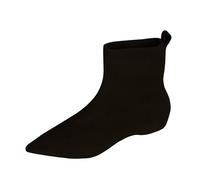 Generisch Women's Leather Flat Short Shaft Boots - Pointed Toe Autumn Winter Women's Boots Short Boots Elegant Non-Slip Half Boots Slip On Boots for Women, black, 7 UK