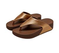 Generisch Women's Leather Toe Separator Sandals with Wedge Heel Breathable Comfortable Flip Flops Platform Slippers for the Perfect Summer Wardrobe! Trendy Platform Slippers Enjoy Summer for Any