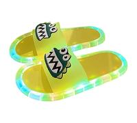 Generisch Women's LED Light Up Slippers, Cute Mules, Comfortable Slippers, Lightweight Flip Flops, Cartoon Eye Bathing Shoes, Non-Slip Toe Separator, Platform Slippers, Outdoor/Indoor, Unisex, yellow