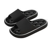 Generisch Women's Lightweight Cloud Shoes Unisex Slippers Openwork Sole Slippers Soft Non-Slip Slippers Bath Slippers Quick Drying for Bathing Beach Shower Casual, black, 8 UK