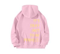 Generisch Women's Long Sleeve Shirt Without Back Zip IT IS OK, NOT PERFECT TO BE Printed Hoodie Turkey Jumper, pink, S