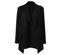 Generisch Women's Long-Sleeved Cardigan - Lightweight, Plain | Red, Grey, Black | Size M-XXXL | Cotton Mix, black, L