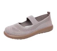 Generisch Women's Low Shoes Without Laces, Orthopaedic Trainers, Health Shoes, Soft Sole, Comfortable Walking Shoes, Woven Mesh, Breathable Ballet Shoes, Slip-On Casual Shoes, light green, 8.5 UK
