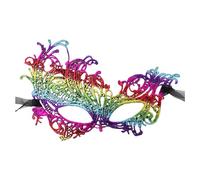 Generisch Women's Make-Up Dance Face Shield Painted with Gold Powder Cornered Half Face Carnival Party Face Protection