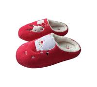 Generisch Women's Men's House Slippers - Santa Claus Slippers for Men and Women Cute Mules Slippers Comfortable House Slippers Couples Slippers Warm Plush Slippers Winter Slippers, red, 4 UK