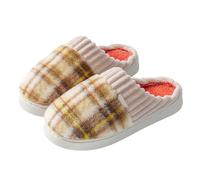 Generisch Women's Men's Slippers Winter Warm Slippers with Memory Foam Warm Cosy Ladies Slippers with Thick Sole for Couples Stylish Striped Non-Slip Comfort for Relaxation A01