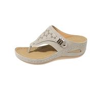 Generisch Women's Mules, Toe Separator with Footbed, Flip Flops with Thick Sole, Wedge Sandals, Arch Support, Slippers, Breathable Sliders, Boho Summer Shoes, Anti Sweat Slippers for Women, Clogs