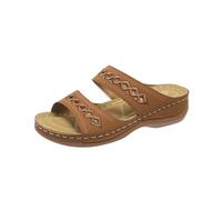 Generisch Women's Mules with Footbed and Wedge Heel Slippers Summer Comfortable Beach Shoes Lightweight Bathing Shoes Indoor Leisure Shoes Open Toe Slippers Breathable Mules Roman Sandals, khaki, 8 UK