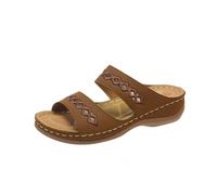 Generisch Women's Mules with Footbed and Wedge Heel Slippers Summer Comfortable Beach Shoes Lightweight Bathing Shoes Indoor Leisure Shoes Open Toe Slippers Breathable Mules Roman Sandals, brown, 4 UK