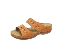 Generisch Women's Mules with Footbed and Wedge Heel Slippers Summer Comfortable Beach Shoes Lightweight Bathing Shoes Indoor Leisure Shoes Open Toe Slippers Breathable Mules Roman Sandals, yellow, 8