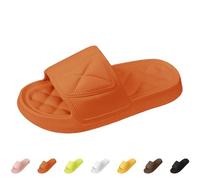 Generisch Women's Mules with Footbed, Slippers with Thick Sole, Women's Slippers, Bedroom Slippers, Wide Feet Slippers, Silent Slippers, Comfortable Slippers for Women, Casual Shoes, orange, 4 UK