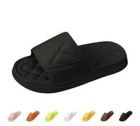 Generisch Women's Mules with Footbed, Slippers with Thick Sole, Women's Slippers, Bedroom Slippers, Wide Feet Slippers, Silent Slippers, Comfortable Slippers for Women, Casual Shoes, black, 6 UK