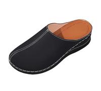 Generisch Women's Mules with Footbed, Summer Platform Sandals, Casual Beach Shoes, Slip-On, Hollowed, Breathable Wedge Heel Shoes for Walks, Outdoors, Holiday, Party, black, 8.5 UK