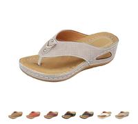 Generisch Women's Mules with Footbed, Toe Separator, Slippers Women's Summer Flip Flop Sandals, Wedge Heel Sliders, Breathable Slippers, Bedroom Walking Shoes, Open Back, Trekking Sandals, gray, 4 UK