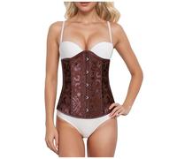 Generisch Women's Narrow Waist Shapewear Corset Jacquard Patio Belt Solid Color Suit Bodice Shape, brown, 7XL