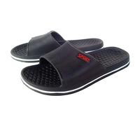 Generisch Women's Non-Slip Sole, Slippers, Women's Mules, Wide H Slippers, Bathroom Slippers, Flat Slippers for Wide Feet Slippers, Waterproof Sliders, Peep Toe Slides, black, 8 UK