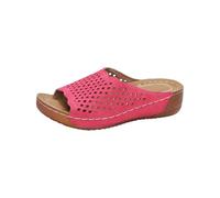 Generisch Women's Oblique Heel Beach Shoes Hollow Casual Slippers Slant Sole Shoes Sandals Women Shoes Pumps Sole, Hot Pink, 9 UK