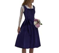 Generisch Women's Oktoberfest Costume Beer Festival Traditional German Dirndl Dress Cosplay Outfit with Apron for Theme Parties Medieval Skirt Long (Dark Blue, XXL)