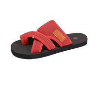 Generisch Women's Orthopaedic Sandals Hallux Valgus Slippers Summer Comfortable Women's Slippers Solid Sole Mules Flat Sandals Back Open Slides Slip-Ons Walking Shoes Hiking Sandals, red, 5 UK
