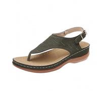 Generisch Women's Orthopaedic Toe Separator Sandals Women's Flip Flops Clip Toe Pan Rubber Platform Slippers Leisure Beach Shoes Summer Beach Non-Slip Sole Walking Shoes Beach/Pool Pan, Green, 10 UK